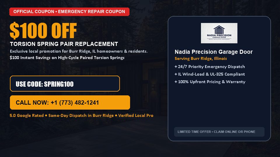 Nadia Precision Garage Door $100 OFF Dual Torsion Spring Replacement