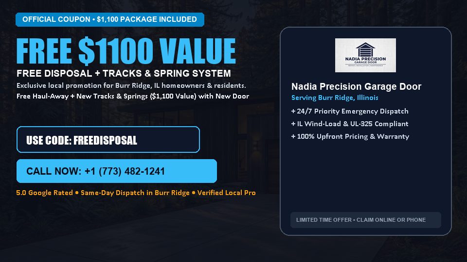 Nadia Precision Garage Door FREE Haul-Away & Heavy-Duty Tracks with New Door